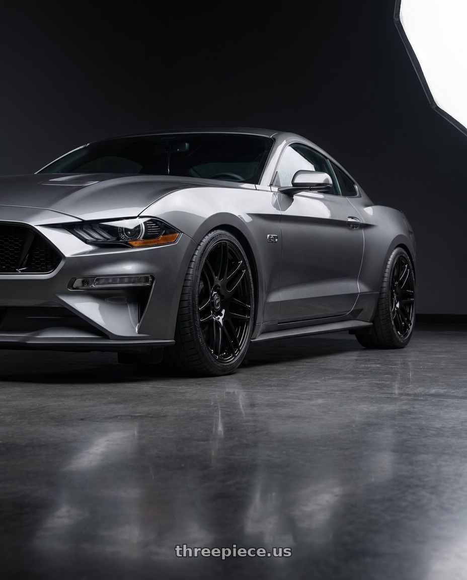 2021 Ford Mustang GT with Forgestar F14 5x114.3 18x9.5 +35 Gloss Black wheels