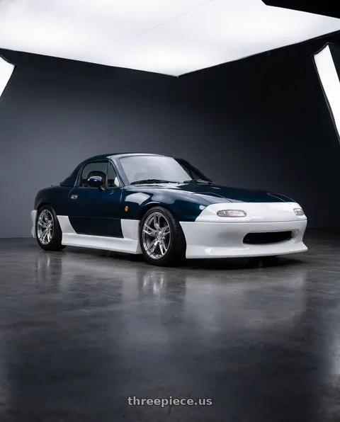 1996 Mazda Miata with American Racing Forged 100 5x120.65 20x10.5 +65 POLISHED wheels