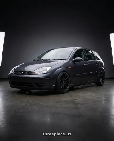 2004 Ford Focus with Advanti Racing 79B Storm S1 5X112 17x9 +30 Matte Black wheels