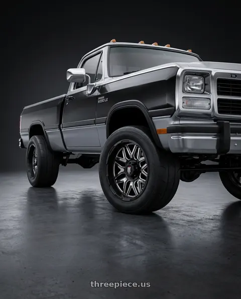 1992 Dodge W250 with American Truxx Grind AT151 8x170 20x9+12 Matte Black/milled wheels