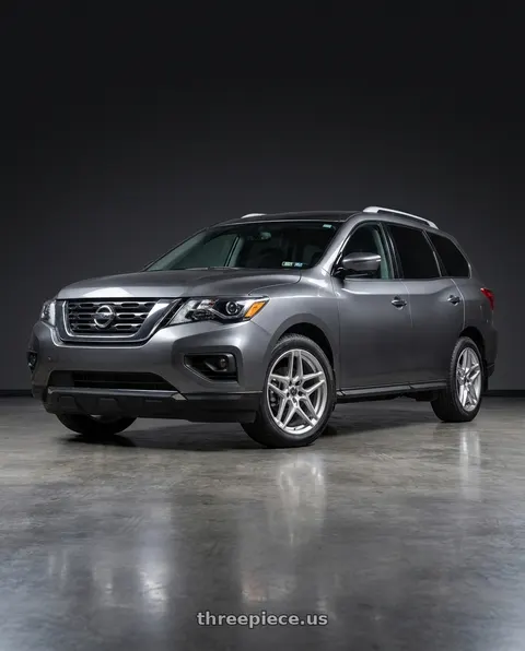 2018 Nissan Pathfinder with HERITAGE WHEEL EBISU MONOC 5x114.3 19x8.5 +35 SILVER wheels