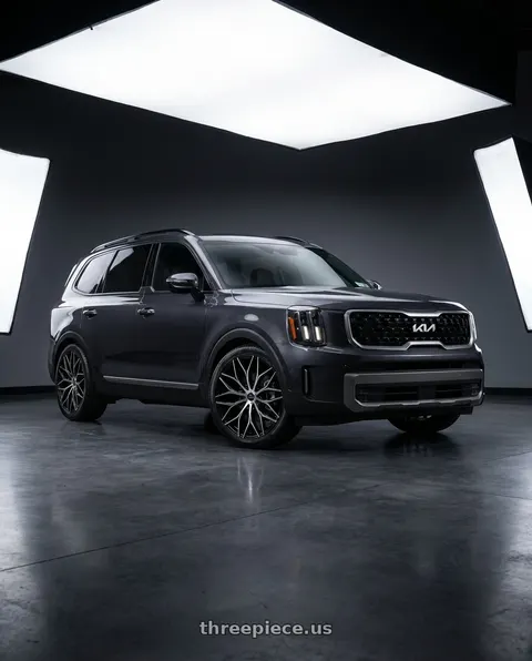 2025 Kia Telluride SX Prestige with Cavallo CLV-37 5x114.3/5x120 20x8.5 +35 Gloss Black & Machined wheels