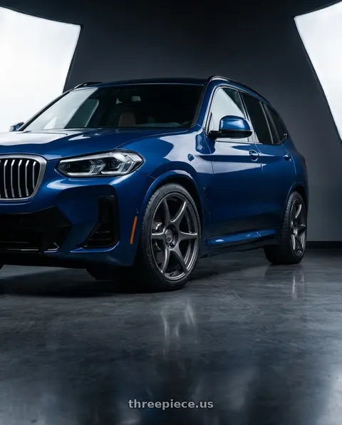 2023 BMW X3 with Kansei K11G Tandem 5X108 18x8.5 35 Gunmetal wheels