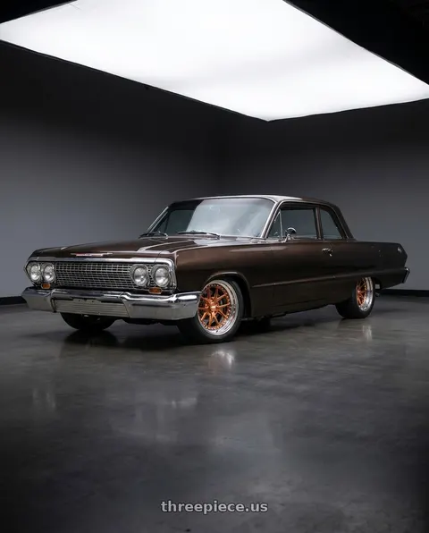 1963 Chevrolet Biscayne with CCW CZ05 5x120.65 16x8 +0 Polished wheels
