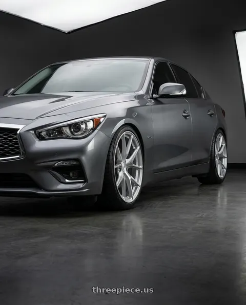 2021 INFINITI Q50 with Aodhan AFF7 5x114.3 19x9.5+35 Gloss Silver Machined Face wheels