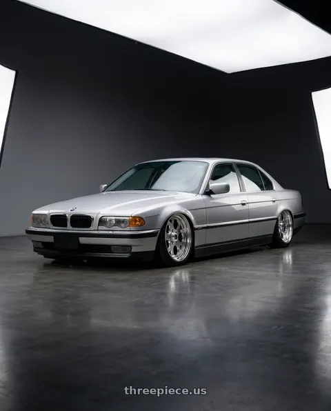 1998 BMW 750iL with Vision American-Muscle 561 Sport Mag 5x120 17x4.5-24 Polished wheels
