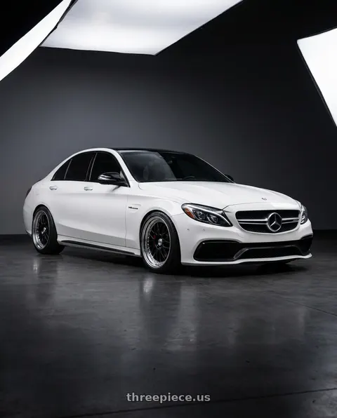 2018 Mercedes Benz C63 S with Work Meister M1 3p 5x112 19x9.5+43 O Disk Black wheels