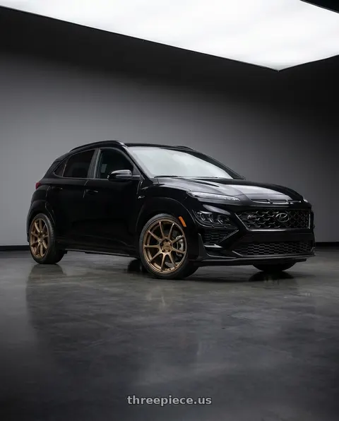 2022 Hyundai Kona N with KATANA RACING KR07 5x114.3 18x8 +40 Matte Bronze wheels
