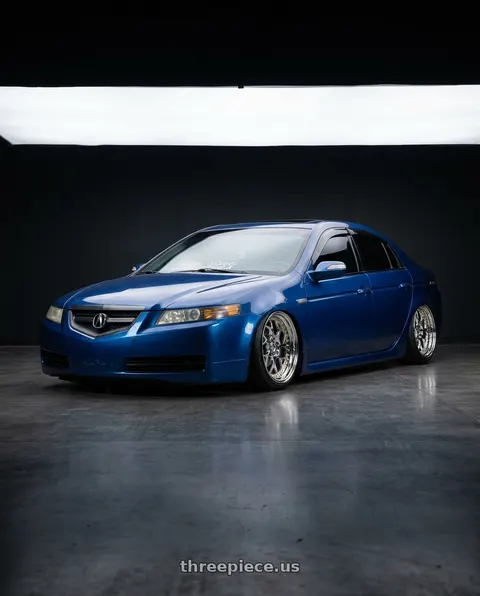 2006 Acura TL with Aodhan DS01 5x114.3 18x8.5+35 Vacuum Chrome W/ Gold Rivets wheels