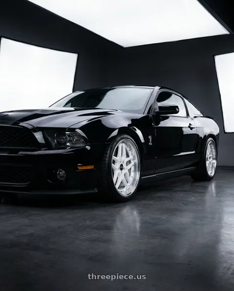 2011 GT500 SVT Performance Package Black with ESR Wheels CS SERIES CS15 5x114.3 19x9.5 +35 Gloss White wheels