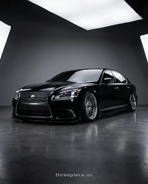 2014 Lexus LS460 with Work Emitz Black Polish 5x100 19x10.0 +12 wheels