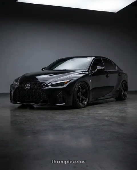2025 Lexus IS350 with Aodhan AH03 5x114.3 18x9.5+30 Gloss Black W /Gold Rivets wheels