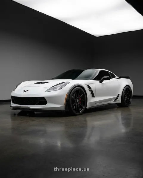 2019 Chevrolet Corvette Grand Sport with Asanti Black ABL-32 KAISER 5X120 20X9 +30 SATIN BLACK W/ GLOSS BLACK LIP wheels