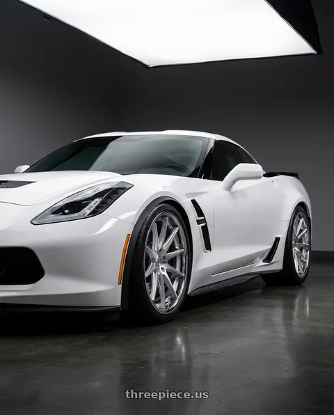 2019 Chevrolet Corvette Grand Sport with Rohana RFC10 5x120 19x9.5 +20 Machine Silver/chrome Lip wheels