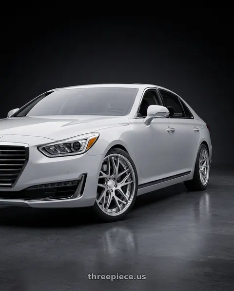 2018 Genesis G90 Ultimate with Work Gnosis Cvx 5x114.3 20x8.5+38 H Disk Composite Buffed And Brushed wheels