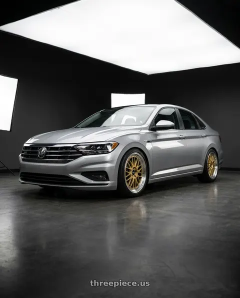 2019 Volkswagen Jetta R-Line with BBS LM 5x112 18x8 +45 Gold Center / Diamond Cut Lip wheels