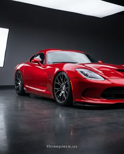 2017 Dodge Viper with Vision Off-Road 375 Warrior 6x114.3 18x8.5+18 Gloss Black Machined Face wheels