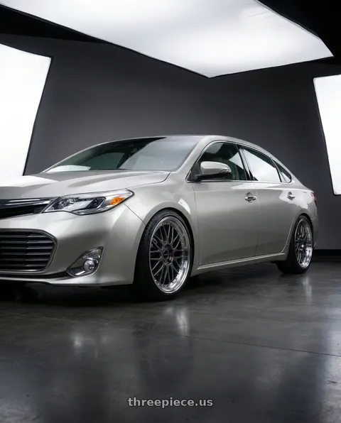 2013 Toyota Avalon with Vors VR8 5x114.3 18x9  +35 Hyper Black Machine Lip Chrome Rivet wheels