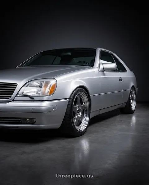 1998 Mercedes-Benz CL500 with SSR Professor SP6 5x112 19X9+31 HP Disk Titan Silver wheels