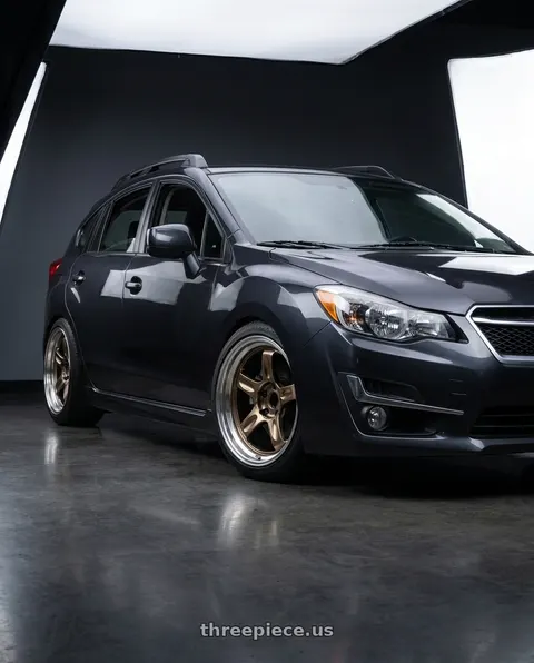 2015 Subaru Impreza with Volk Racing 21C SPEC-SR 5x100 18x9 +30 SHINING BRONZE METAL wheels