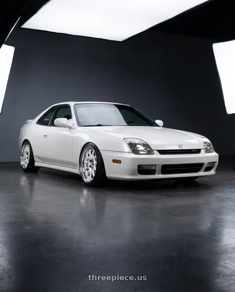2000 Honda Prelude with Work Emotion Rs11 2p 5x114.3 17x10 30 white wheels