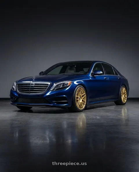 2017 Mercedes-Benz S550 with Forgestar F14C 5x112 18x8.5 +38 Gold wheels