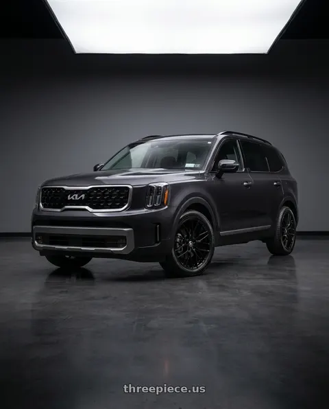 2025 Kia Telluride SX Prestige with Spec-1 SP-61 5x114.3/5x120 20x8.5 +38 Gloss Black wheels