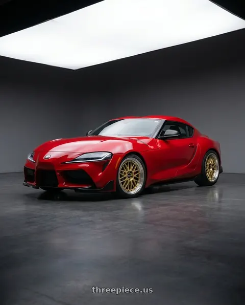 2022 Toyota GR Supra with BBS LM 5x112 19x9.0+42 Gold wheels