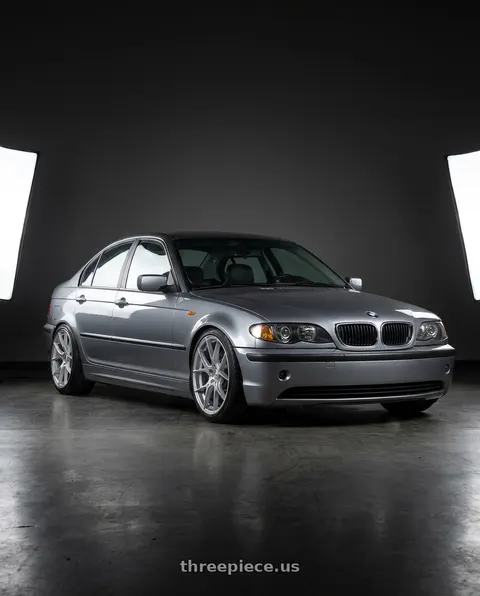 2004 BMW 330i with Aodhan AH-11 5x120 19x8.5 +35 Gloss Silver Machined Face wheels