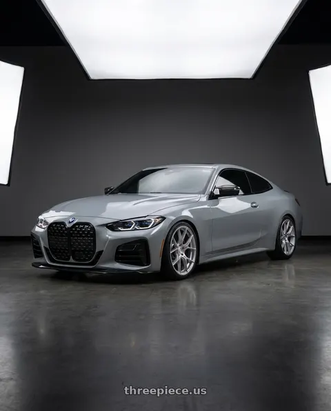 2023 BMW M440i xDrive with Aodhan AH-11 5x112 19x8.5 +35 Gloss Silver Machined Face wheels