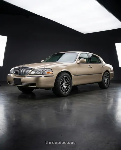 2000 Lincoln Town Car with Victor Equipment STABIL 5X130 18X10.5 +55 GUNMETAL W/ MIRROR CUT FACE wheels