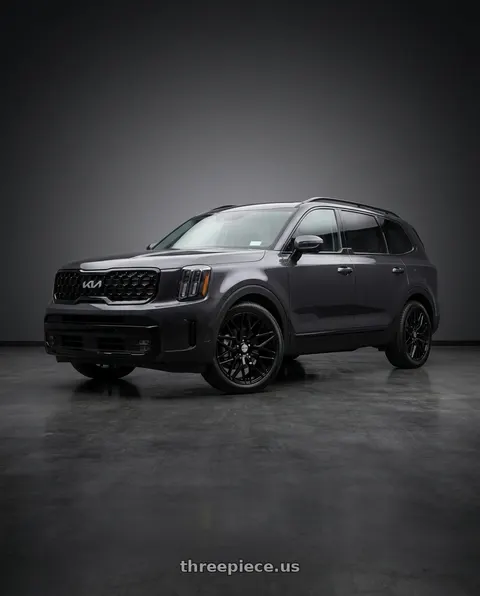 2025 Kia Telluride with Shift Spring 5x114.3 20x8.5 +35 Gloss Black wheels