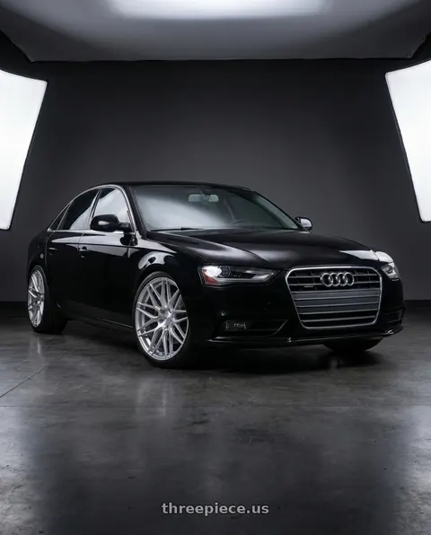 2012 Audi A4 Quattro with F1R F103 5x112 19x9 +38 Brushed Silver wheels