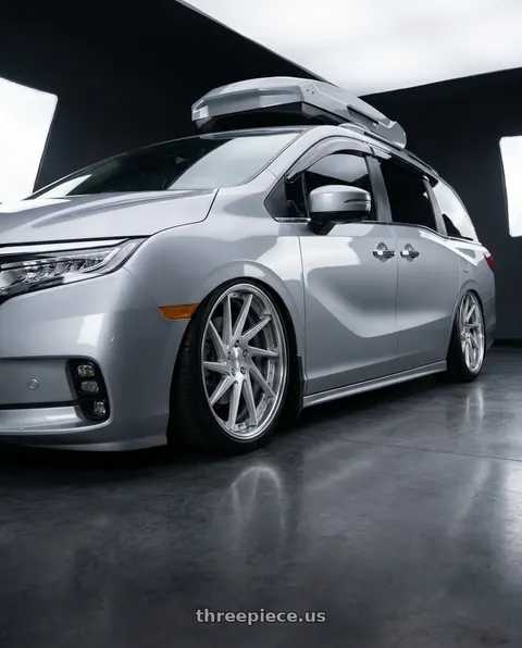 2024 Honda Odyssey with Work Gnosis Cvs 5x120 19x8+38 O Disk Matte Silver wheels