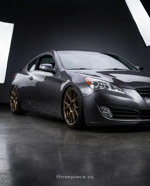 2014 Hyundai Genesis Coupe with Konig Ampliform 5x114.3 19x8.5+30 Gloss Bronze wheels