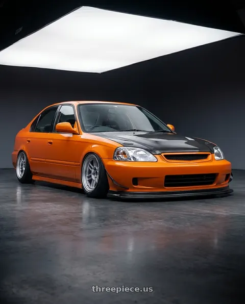 1997 Honda Civic with Enkei RPF1 5x114.3 16x8+38  Silver wheels