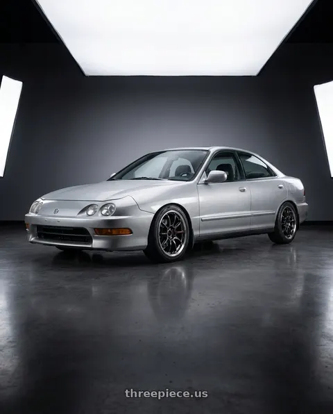1998 Acura Integra LS with Work Emotion Zr10 4x100 16x6.5 +38 Glim Black Diamond Rim cut wheels