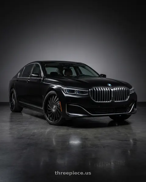 2021 BMW 740i with DUB 2PC S241 DAZED 5X120.65/5X127 24X10 +5 MATTE BLACK DOUBLE DARK TINT wheels
