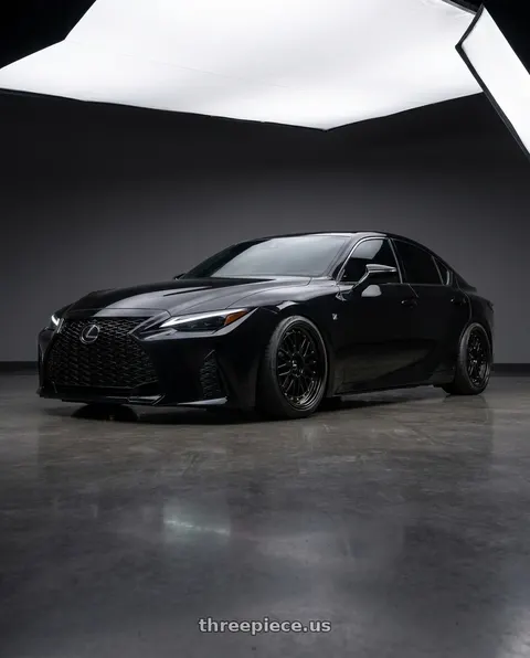 2025 Lexus IS350 with Vors VR8 5x114.3 17x8  +35 All Black Gold Rivet wheels