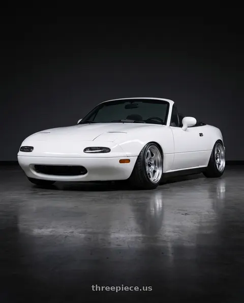 1990 Mazda Miata with Vors SP1 4x100 15x7  +35 Silver Machine Face Lip wheels