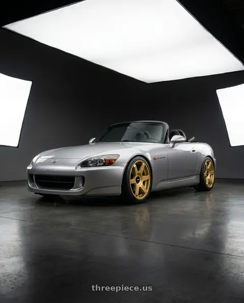 2000 Honda S2000 with Rotiform 1PC R118 SIX 5X100/5X112 18X8.5 +45 MATTE GOLD wheels