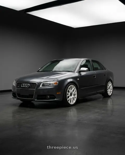 2005 Audi S4 with fifteen52 APEX 5x112 / 5x120 18x8.5 +35 RALLY WHITE (GLOSS WHITE) wheels