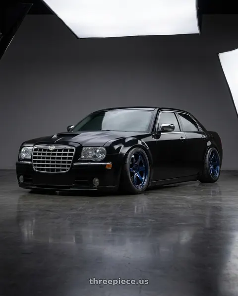 2008 Chrysler 300 with Volk Racing TE37SL 5x114.3 19x9.5 +22 MAG BLUE wheels