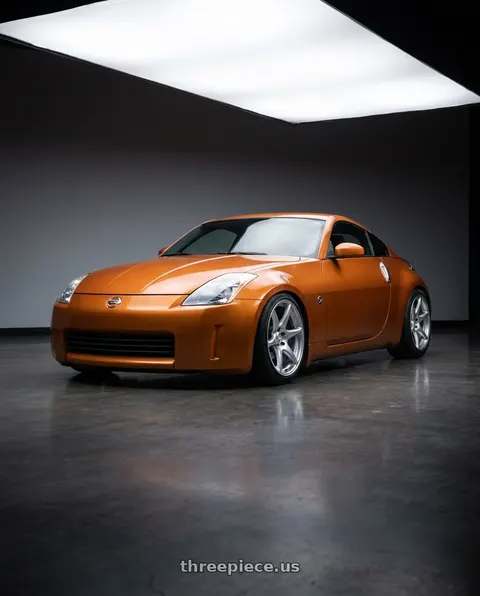 2004 Nissan 350Z Touring with Kansei K11S Tandem 5x114.3 18x9.5 +22 Hyper Silver wheels