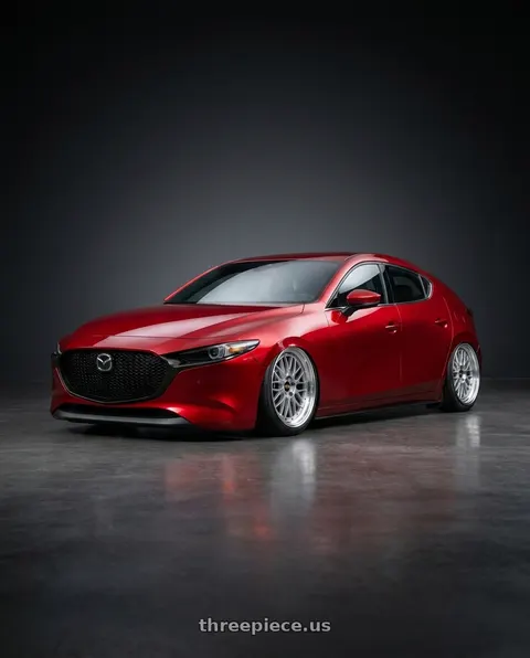 2021 Mazda 3 with BBS LM 5x112 19x9.0+42 Diamond Silver wheels