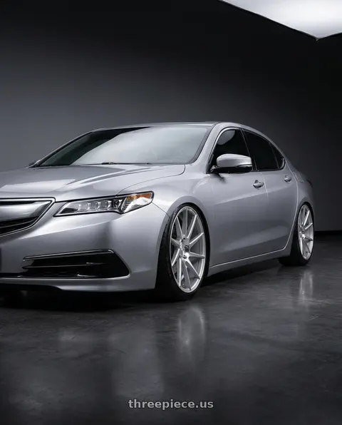 2019 Acura TLX with Niche 1PC M112 SURGE 5X114.3 19X8.5 +35 GLOSS SILVER MACHINED wheels