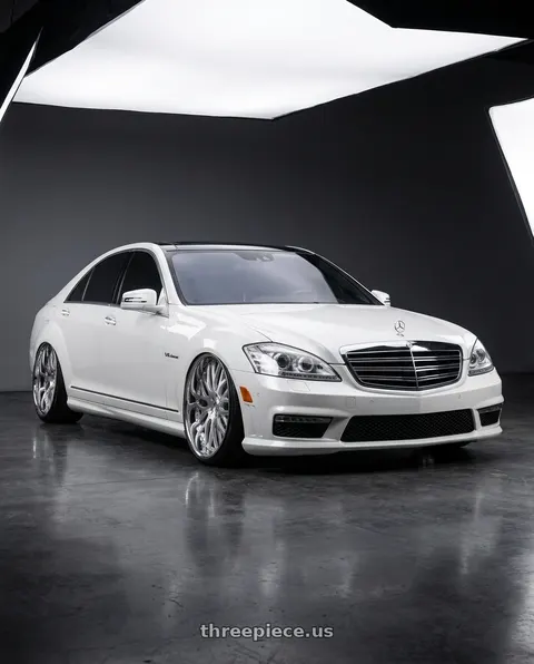 2012 Mercedes-Benz S600 with Amani Sorleno 5x112/5x120 22x10 +38 Brush Center Chrome Lip wheels