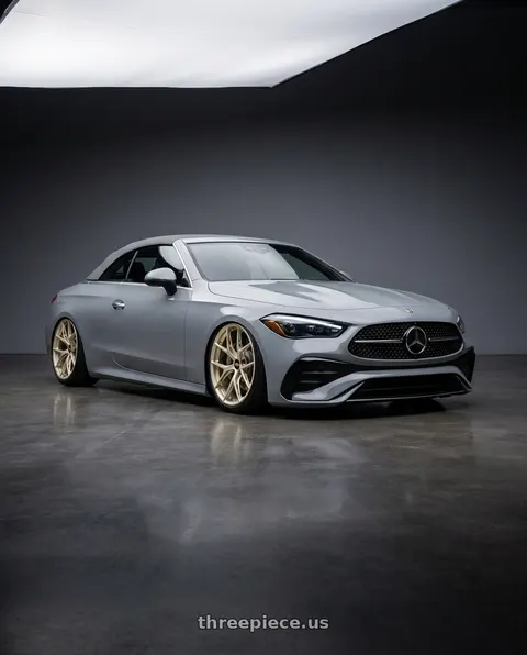 2024 Benz cle cabriolet alpine grey with BBS FI-R Evo 5x112 19x9.5+15 White Gold wheels