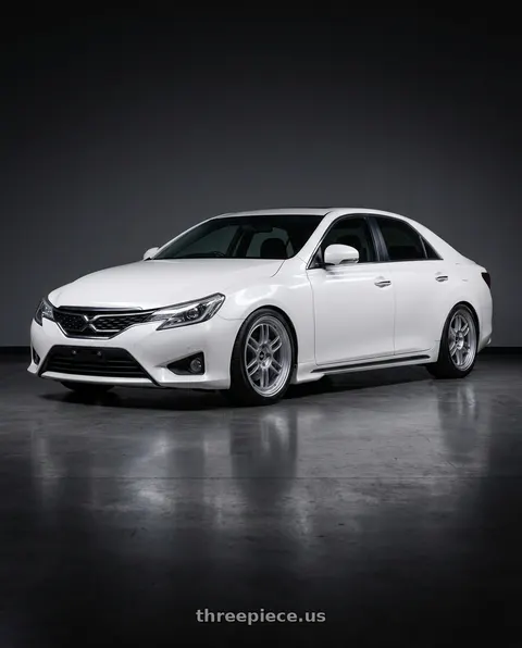2014 Toyota Mark X with Enkei RPF1 5x114.3 18x8.5+30 Silver wheels