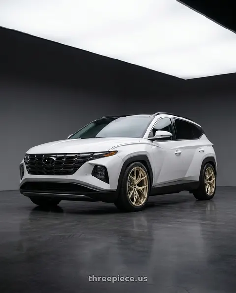 2026 Hyundai Tucson with BBS FI-R Evo 5x112 20x10.5+15 White Gold wheels